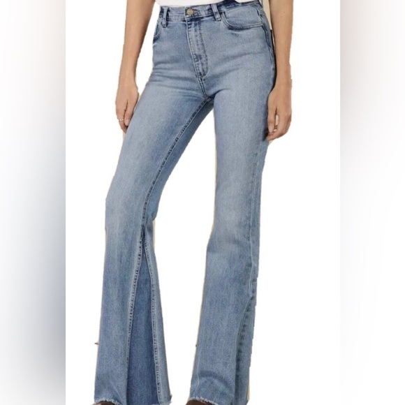 DL1961 Rachel Flare high rise long jeans 28 - Picture 2 of 11